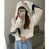 ホワイトアイボリー | メッシュニットショートパーカー | WEGO【WOMEN】