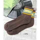ブラウン | ラインロゴハイアンクルソックス | WEGO【MEN】