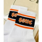 ホワイト | ラインロゴハイアンクルソックス | WEGO【MEN】