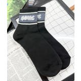ブラック | ラインロゴハイアンクルソックス | WEGO【MEN】