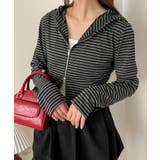 グレーボーダー | 柄Wジップパーカー | WEGO【WOMEN】