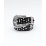 ブラック | Lラインストーンクロススタッズベルト | WEGO【WOMEN】