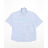 ブルーストライプ | オックスフォードダメージアップリケシャツ(SS) | WEGO【MEN】