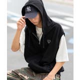 ブラック | ワンポイントノースリジップパーカー | WEGO【MEN】