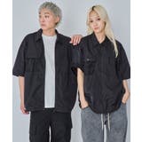 ブラック | ナイロンメッシュZIPシャツ(SS) | WEGO【MEN】