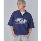 ネイビー | リップストップグラフィックシャツ(SS) | WEGO【MEN】