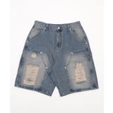 デニム中濃加工色 | ダブルニーダメージデニムショーツ | WEGO【MEN】