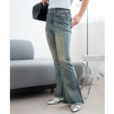 レースアップフリンジストレッチフレアデニムパンツ | WEGO【WOMEN】 | 詳細画像1