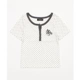 ホワイト | ヘンリーネックドッド刺繍ロゴT | WEGO【WOMEN】