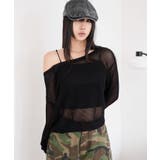 ブラック | 2WAYオフショルメッシュニット | WEGO【WOMEN】