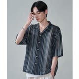 113 | ストライプメッシュBIGシャツ(SS) | WEGO【MEN】