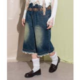 デニム中濃色 | ウォッシュドレースデニムハーフパンツ | WEGO【WOMEN】