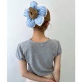 Lギンガムチェックフリルフラワーシュシュ | WEGO【WOMEN】 | 詳細画像3 