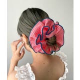 レッド | Lバイカラーギンガムチェックシュシュ | WEGO【WOMEN】