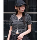 グレーボーダー | ボーダーサイドドロストWジップパーカー | WEGO【WOMEN】
