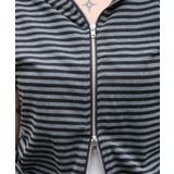 ボーダーサイドドロストWジップパーカー | WEGO【WOMEN】 | 詳細画像3