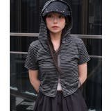ボーダーサイドドロストWジップパーカー | WEGO【WOMEN】 | 詳細画像10
