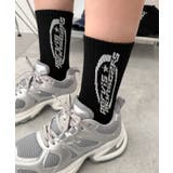 ブラック | オーバルロゴデザインソックス | WEGO【WOMEN】