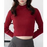 レッド | リブハイネックショートニット | WEGO【WOMEN】