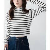 ホワイトボーダー | リブハイネックショートニット | WEGO【WOMEN】