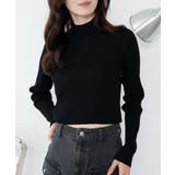 ブラック | リブハイネックショートニット | WEGO【WOMEN】