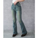 デニム中濃加工色 | ストレッチフレアデニムパンツ | WEGO【WOMEN】