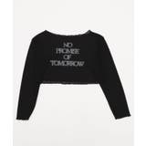 ブラック | ショートメローロゴニットトップ | WEGO【WOMEN】