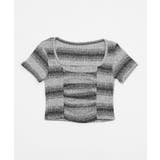 ブラック | オンブレボーダーコンパクトトップ | WEGO【WOMEN】