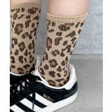 ベージュ | レオパード柄リブソックス | WEGO【WOMEN】