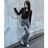 カットアウトリボンストレッチデニムフレアパンツ | WEGO【WOMEN】 | 詳細画像3