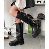 ブラック | ハトメベルトロングブーツ | WEGO【WOMEN】