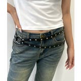 ブラック | L2連ハトメスタッズベルト | WEGO【WOMEN】