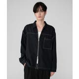 ブラック | カラーステッチシャツジャケット | WEGO【MEN】