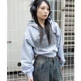 杢グレー | グラフィックショートパーカー | WEGO【WOMEN】