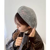 グレー | リボン刺繍ベレー | WEGO【MEN】