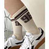 ブラウン | ナンバリングラインリブソックス | WEGO【WOMEN】