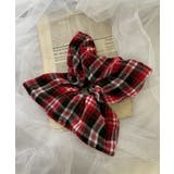 レッドチェック1 | Lチェックスクエアシュシュ | WEGO【WOMEN】