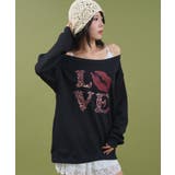 ブラック | レオパードロゴオフショルSWT | WEGO【WOMEN】