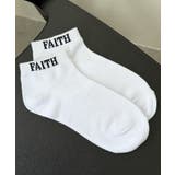 ホワイト | FAITHロゴショートソックス | WEGO【WOMEN】