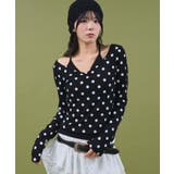ブラック | ドッドレイヤードトップス | WEGO【WOMEN】
