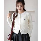ホワイトアイボリー | 別注USPOLOケーブルニットカーデ | WEGO【WOMEN】
