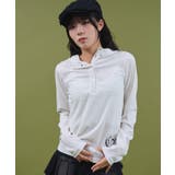 ホワイト | キーネックロゴデザインフーディー | WEGO【WOMEN】