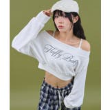 ホワイト | ワイドショルダーロゴスウェット | WEGO【WOMEN】