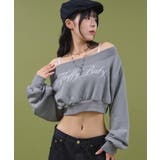 スミクロ | ワイドショルダーロゴスウェット | WEGO【WOMEN】
