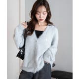 ブルー | 別注USPOLOシャギーニットカーデ | WEGO【WOMEN】