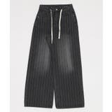 ブラック | ドロストストライプブラストデニム | WEGO【WOMEN】