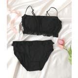 ブラック | Liliane Ciel シフォンフリル | WEGO【WOMEN】