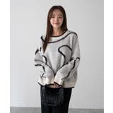 オフホワイト | ニュアンスライン配色プルオーバー | WEGO【WOMEN】