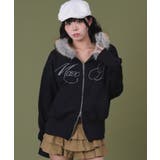 ラインストーンロゴファ-ジップーパーカー | WEGO【WOMEN】 | 詳細画像1 