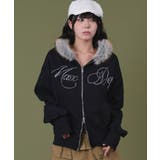 ラインストーンロゴファ-ジップーパーカー | WEGO【WOMEN】 | 詳細画像3 